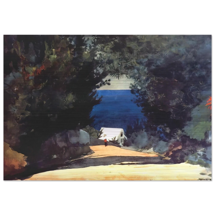 ROAD IN BERMUDA - Winslow Homer Brushed Aluminum Print - 70x100 cm / 28x40 inches | Winslow Homer Aluminum Print | Winslow Homer Prints