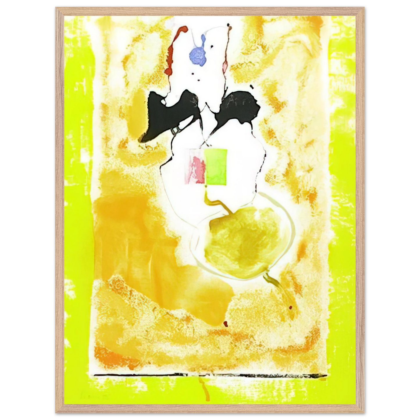 Helen Frankenthaler - Solar Imp - 2001 Wall art - 60x80 cm / 24x32 inches - Premium Wooden Framed Poster With Fine Art Paper - White frame