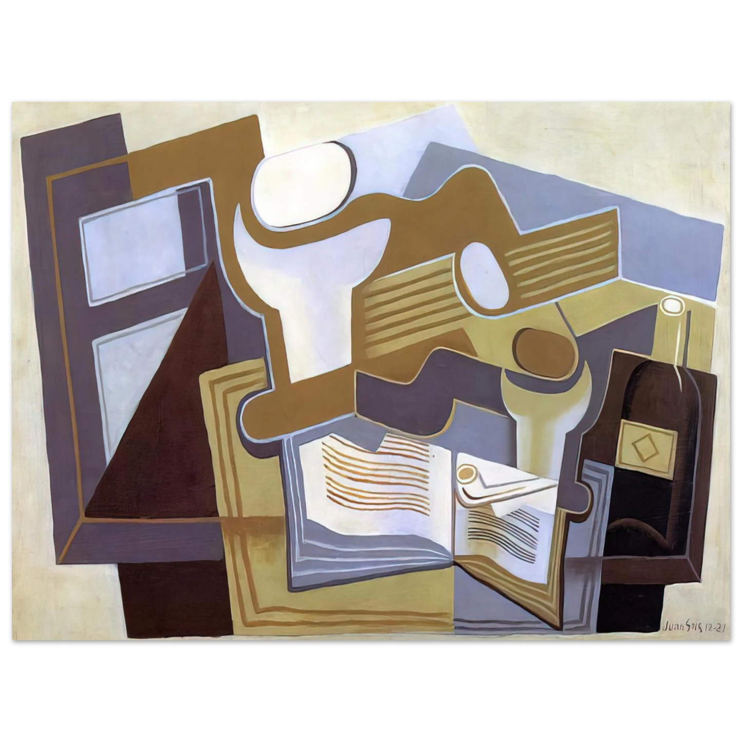 Juan Gris - GUITAR AND FRUIT DISH 1 Fine Art Poster - Default Title