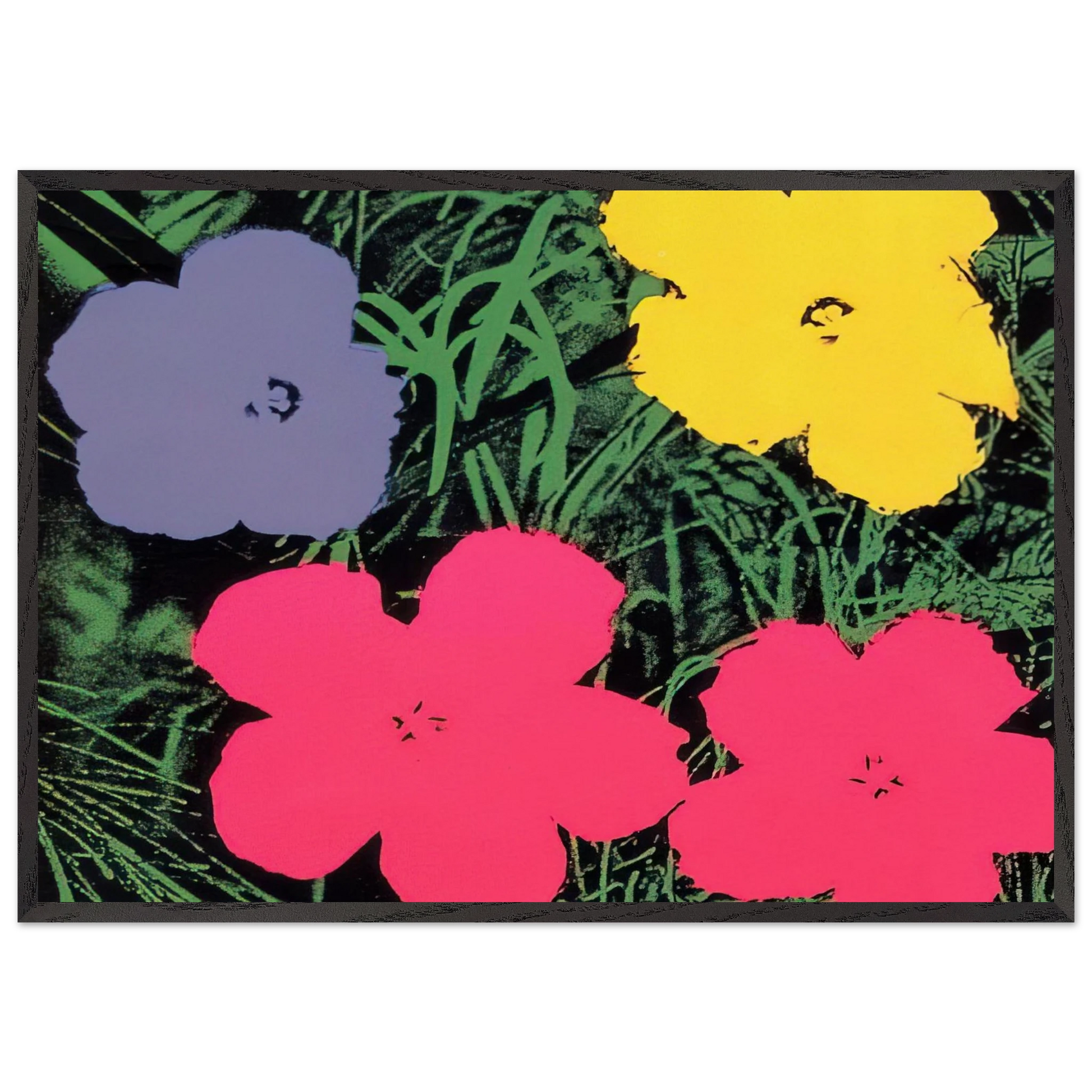 Flowers N1 - Andy Warhol Framed Art Print – Black Wooden Frame - Default Title - -Framed Art Print