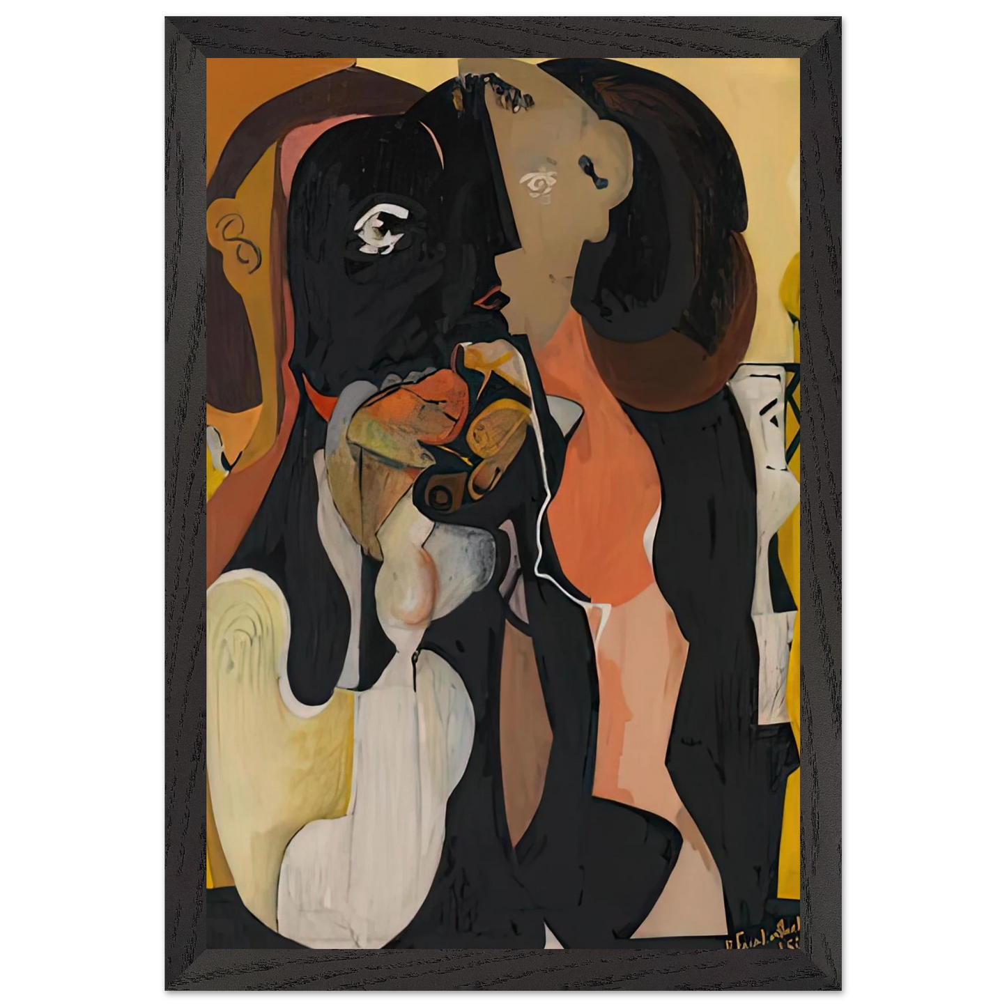 Helen Frankenthaler - Woman, 1950- Wall Art - 30x40 cm / 12x16 inches - Premium Wooden Framed Poster With Fine Art Paper - Wood frame