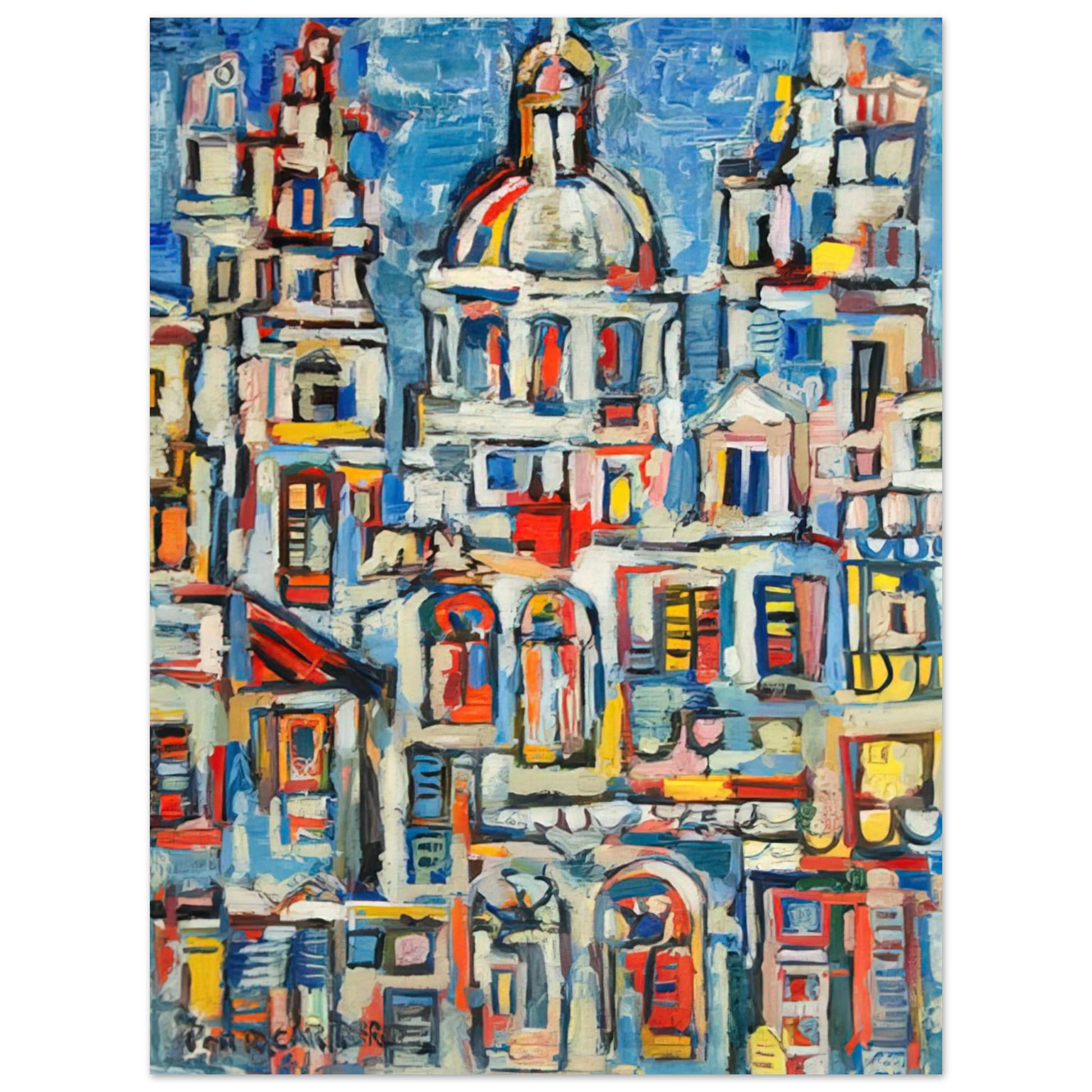 Rene Portocarrero - LANDSCAPE OF HAVANA 1961 Fine Art Poster - Default Title