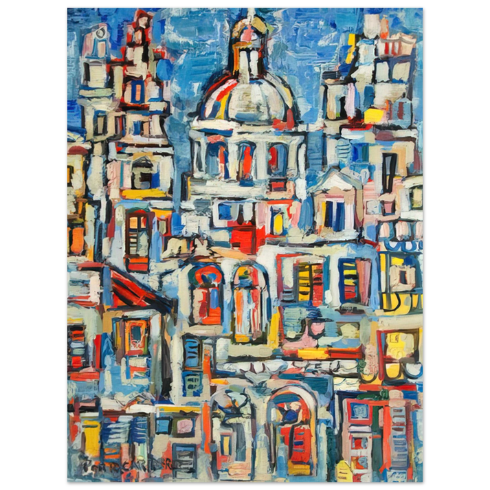Rene Portocarrero - LANDSCAPE OF HAVANA 1961  75x100 cm / 30x40inches Fine Art Poster