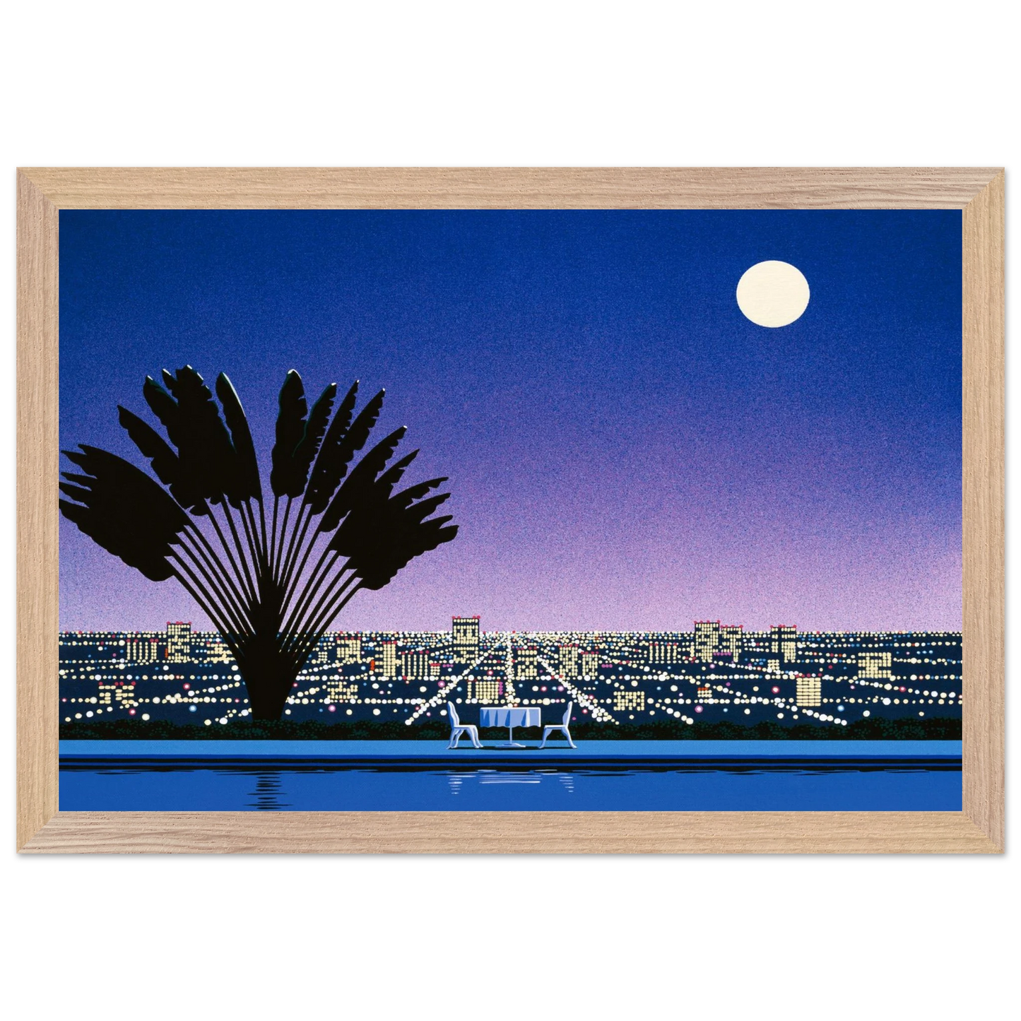 Hiroshi Nagai - Onra - Nobody Has To Know Wall Art - 30x40 cm / 12x16 inches - Premium Wooden Framed Poster With Fine Art Paper - Wood frame