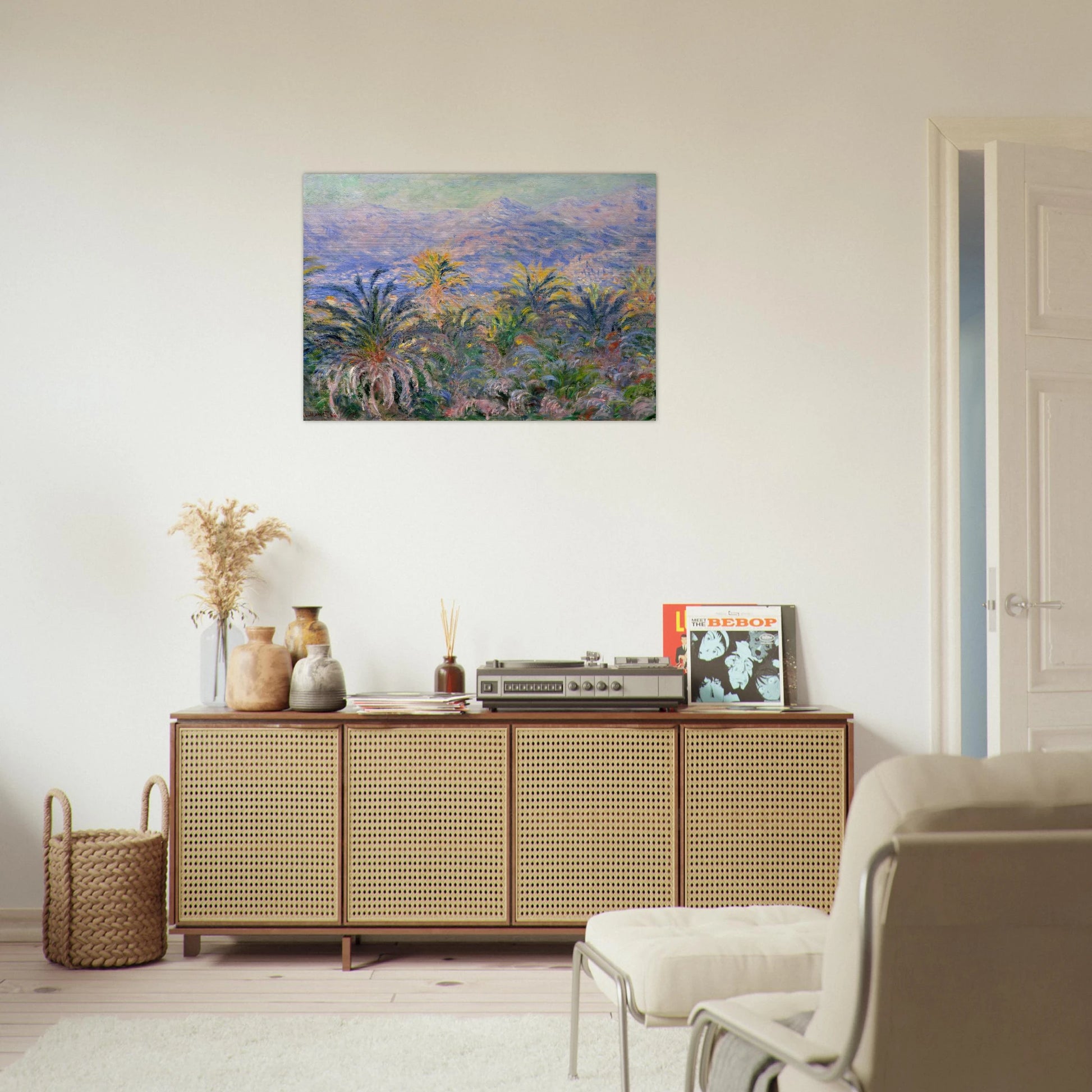 Palm Trees at Bordighera - claude monet Brushed Aluminum Print - 70x100 cm / 28x40 inches | claude monet Aluminum Print | claude monet Prints