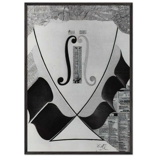 UNTITLED HEAD OF A SPANISH NOBLEMAN FASHIONED BY THE CATASTROPHE MODEL FROM A SWALLOW S TAIL - Salvador Dali Framed Art Print – Black Wooden Frame - Default Title - -Framed Art Print