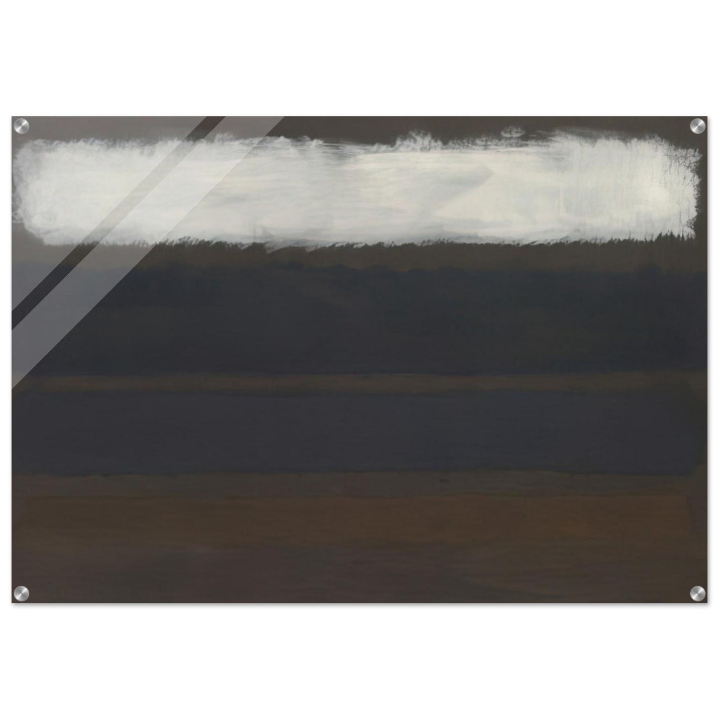 No. 14 Horizontals, White over Darks - 1961 - Mark Rothko Acrylic Print - 70x100 cm / 28x40″ inches | Mark Rothko Wall Art | Mark Rothko Prints