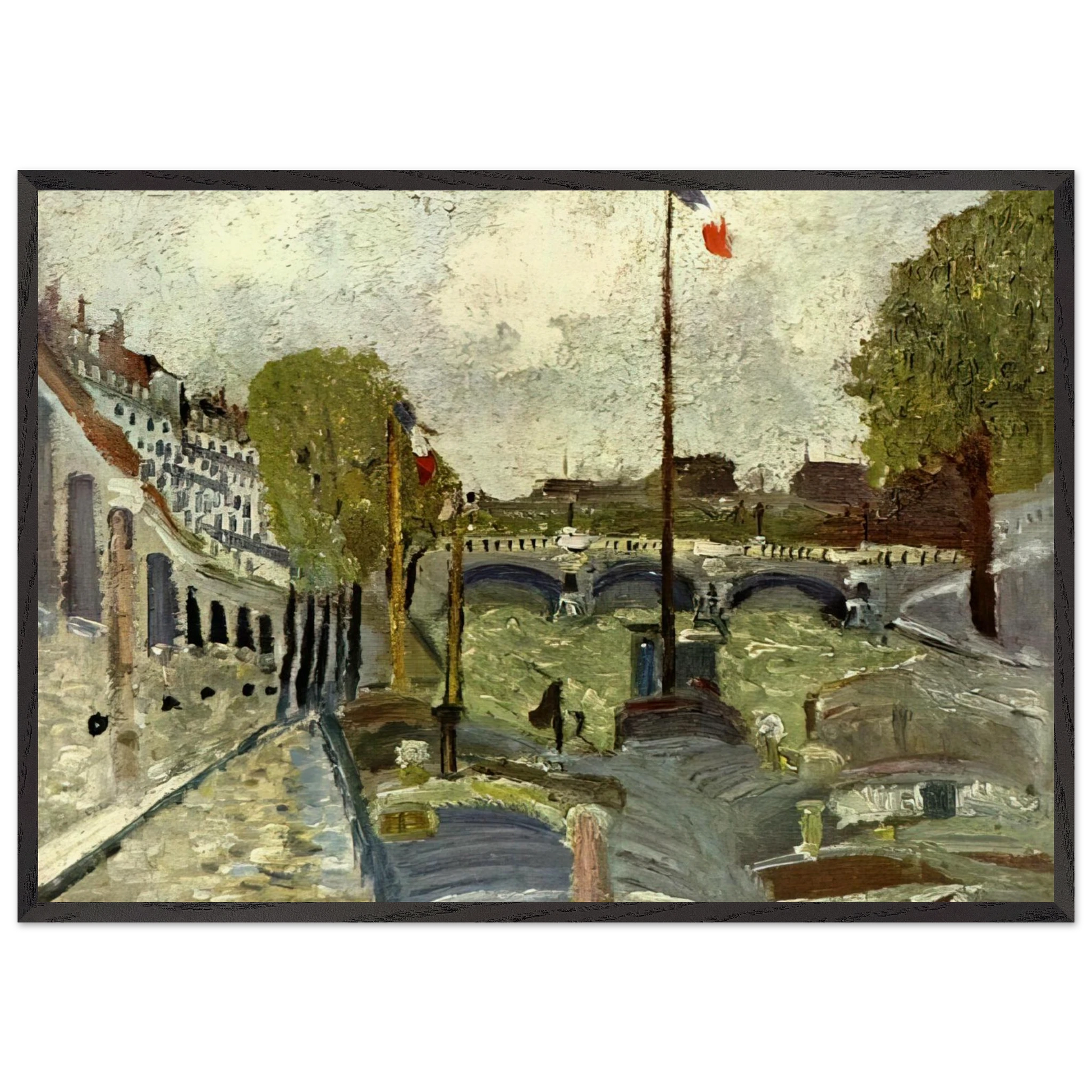 Wall artNine N2 - Maurice Utrillo Framed Art Print – Black Wooden Frame - Default Title - -Framed Art Print