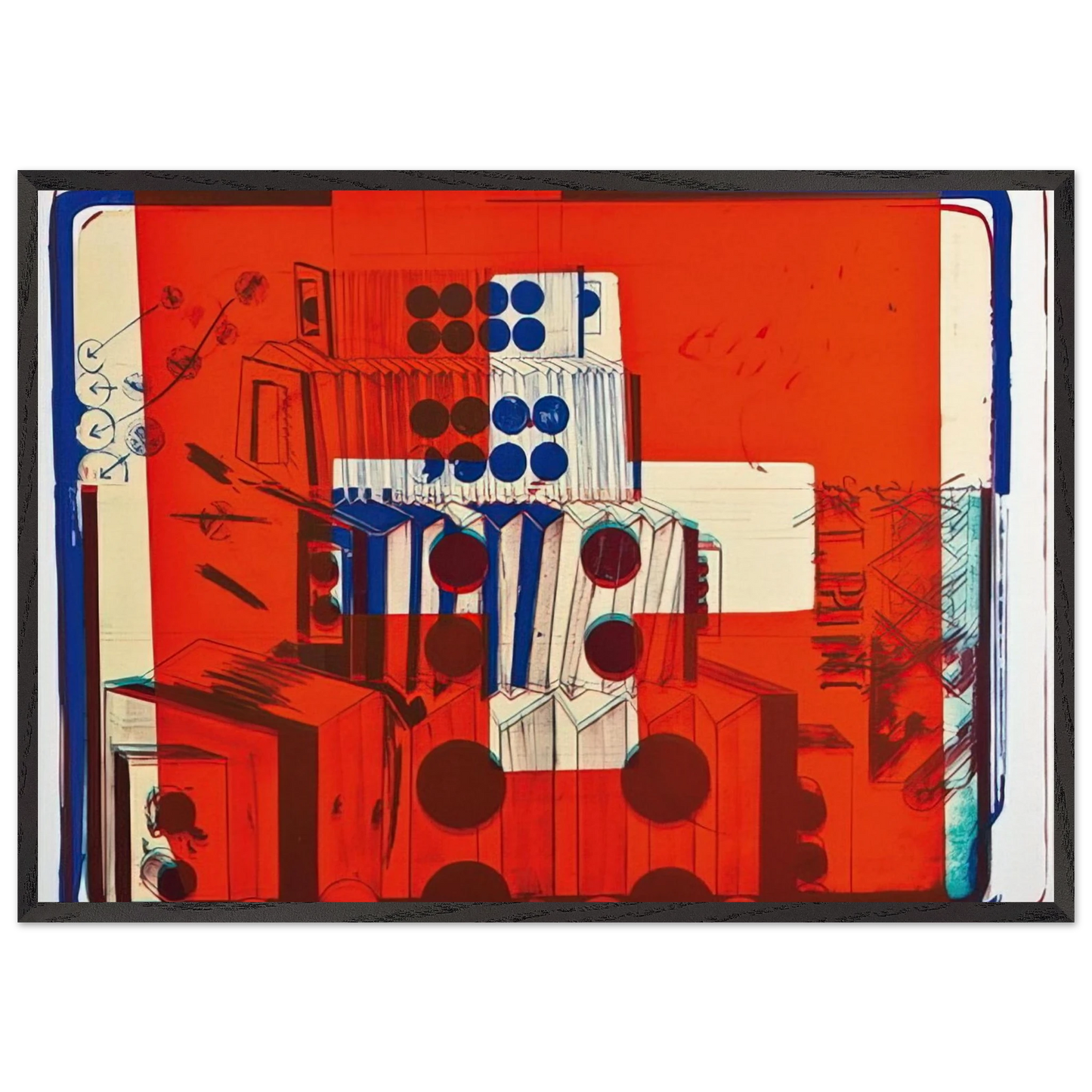 Ars Alpina I - 1972 - Dieter Roth 70x100 cm / 28x40 inches Framed Art Print – Black Wooden Frame