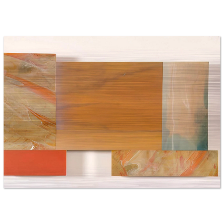 With Orange - Sam Gilliam Brushed Aluminum Print - 70x100 cm / 28x40 inches | Sam Gilliam Aluminum Print | Sam Gilliam Prints