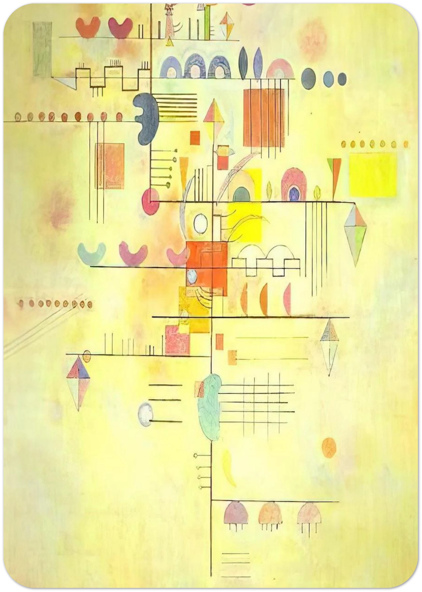 GENTLE ACCENT 1934 By Wassily Kandinsky Pack of 10 Post Cards | Wassily Kandinsky Post Cards | A6 (10.5 x 14.8 cm) - 4.1 x 5.8 inches