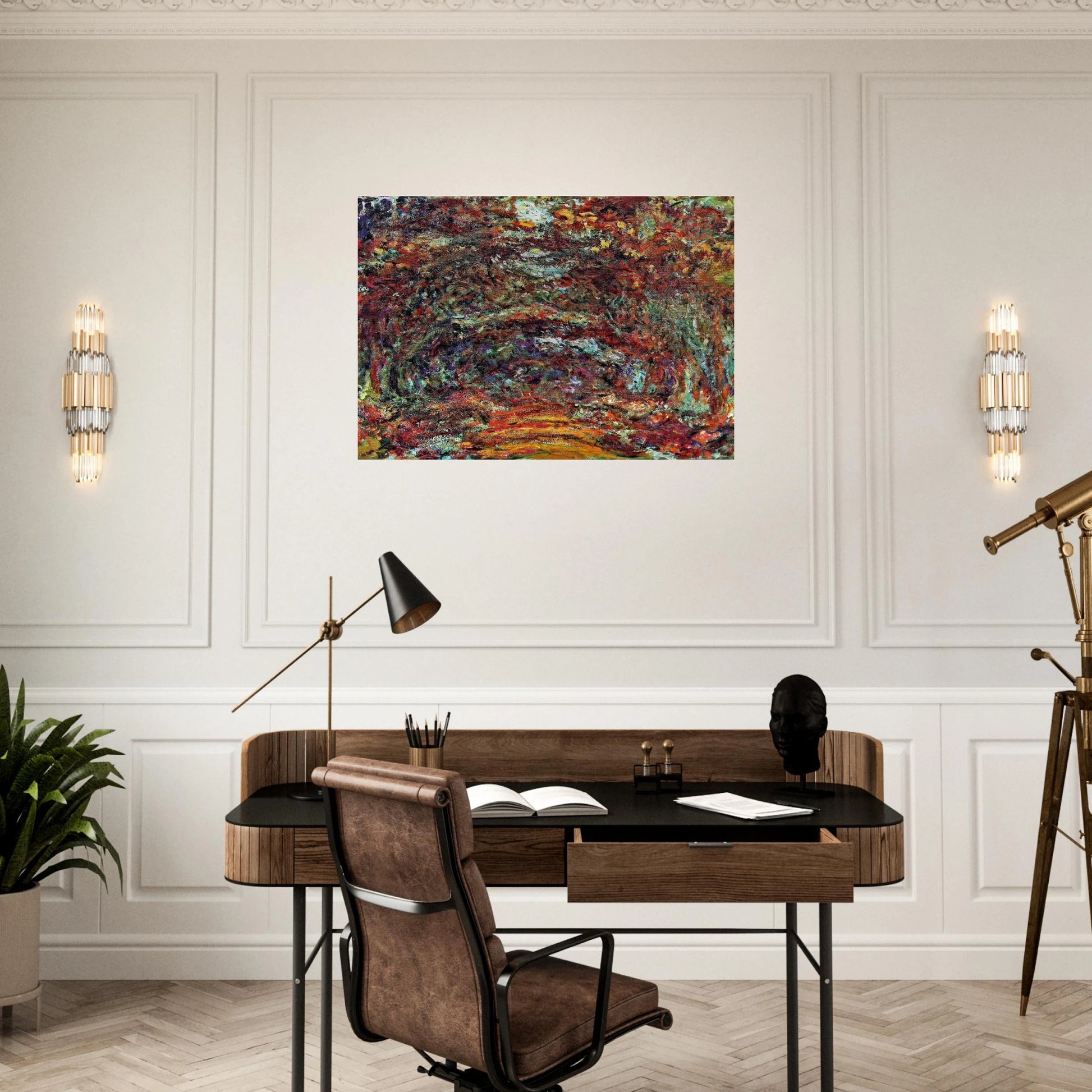 The Rose Path, Giverny - claude monet Brushed Aluminum Print - 70x100 cm / 28x40 inches | claude monet Aluminum Print | claude monet Prints