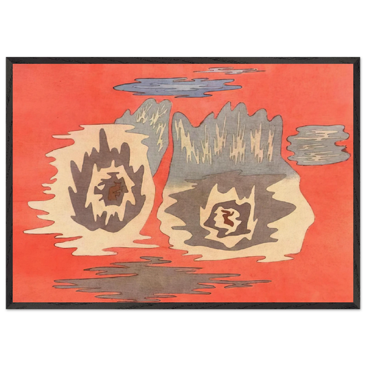 THE PLACE OF THE TWINS 1929 - Paul Klee 70x100 cm / 28x40 inches Framed Art Print – Black Wooden Frame