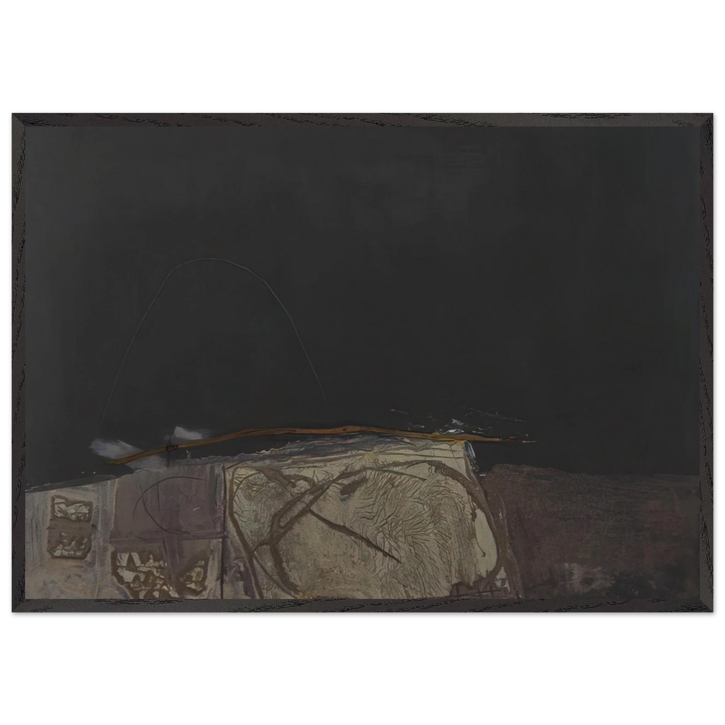 GREY AND GREEN PAINTING 1957 - Antoni Tapies Framed Art Print – Black Wooden Frame - Default Title - -Framed Art Print