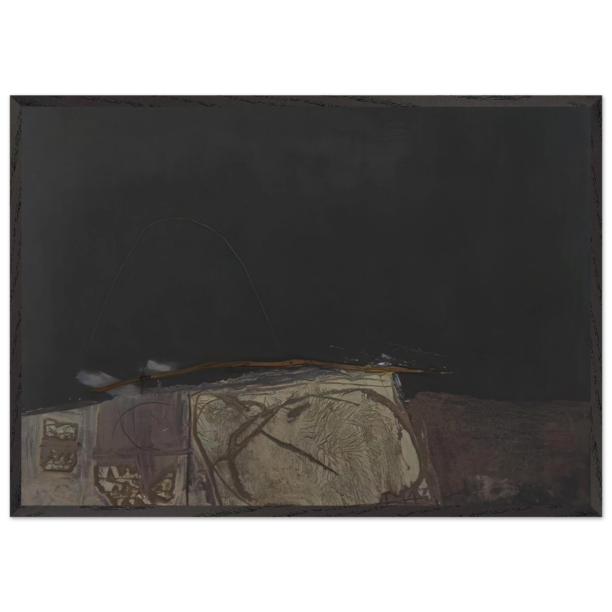 GREY AND GREEN PAINTING 1957 - Antoni Tapies Framed Art Print – Black Wooden Frame - Default Title - -Framed Art Print