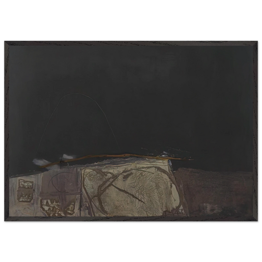 GREY AND GREEN PAINTING 1957 - Antoni Tapies Framed Art Print – Black Wooden Frame - Default Title - -Framed Art Print