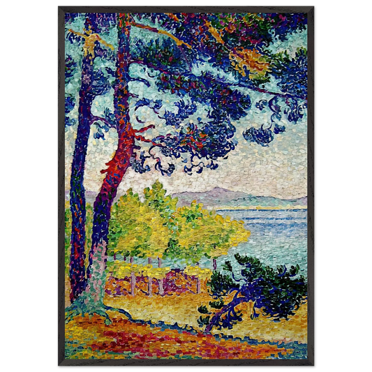 Afternoon at Pardigon Var - Henri-Edmond Cross 70x100 cm / 28x40 inches Framed Art Print – Black Wooden Frame