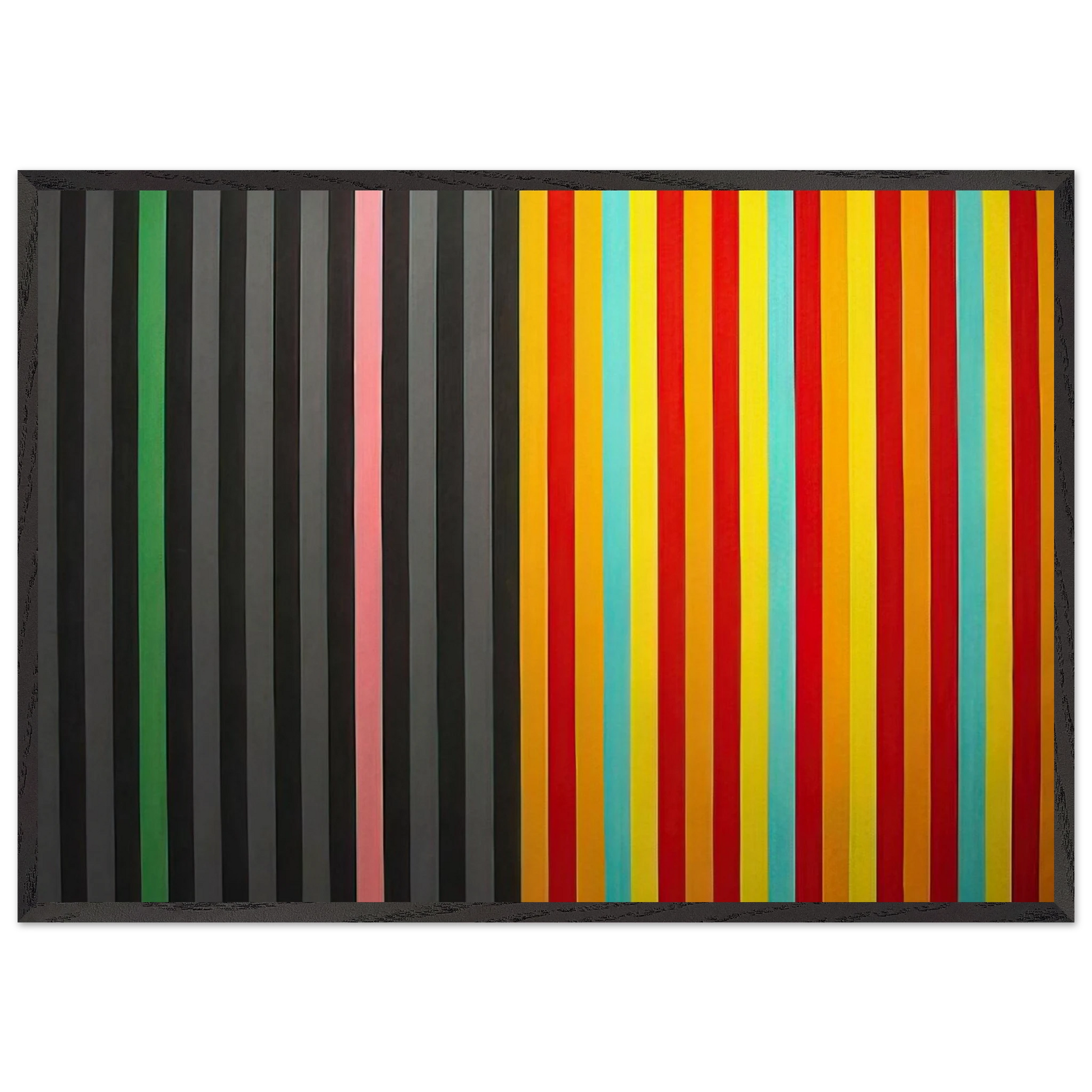 Hot Susan - 1965 - Gene Davis Framed Art Print – Black Wooden Frame - Default Title - -Framed Art Print