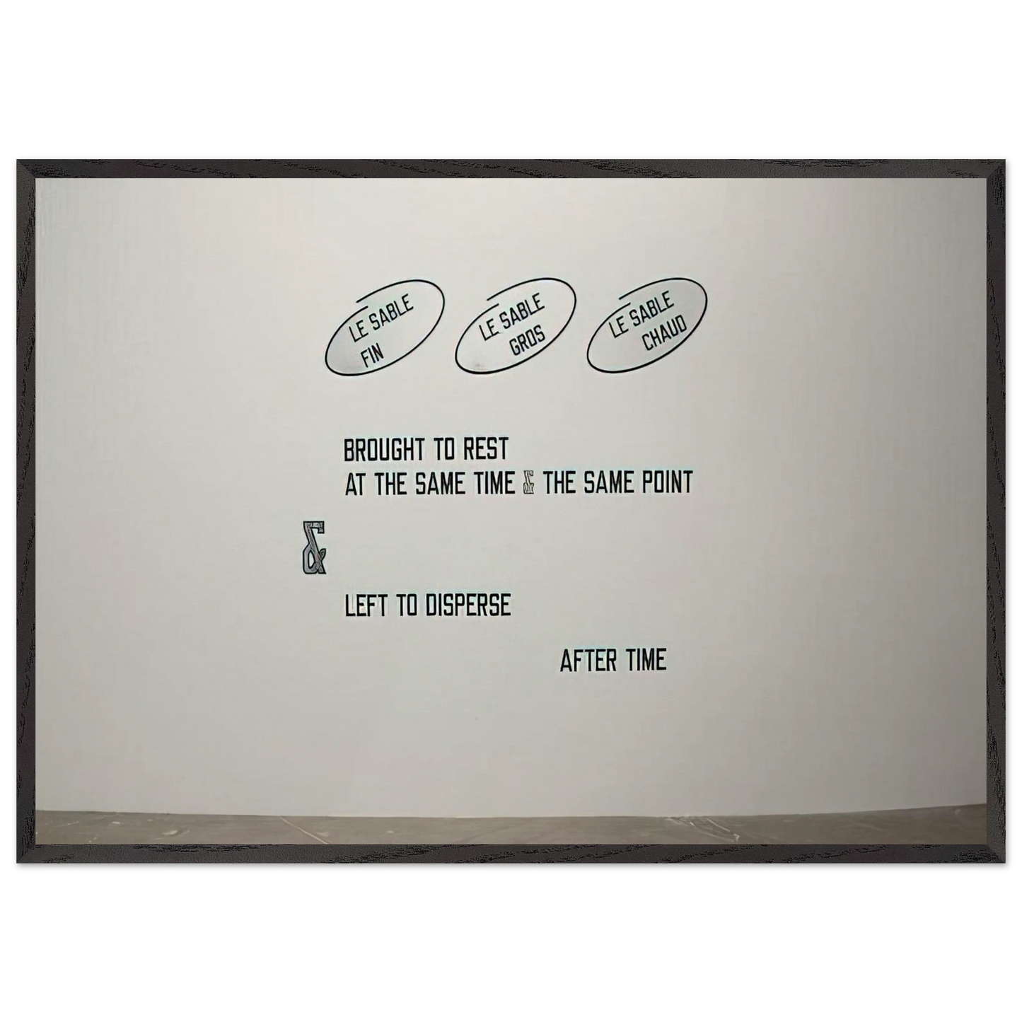 Le sable fin - 2008 - Lawrence Weiner Framed Art Print – Black Wooden Frame - Default Title - -Framed Art Print
