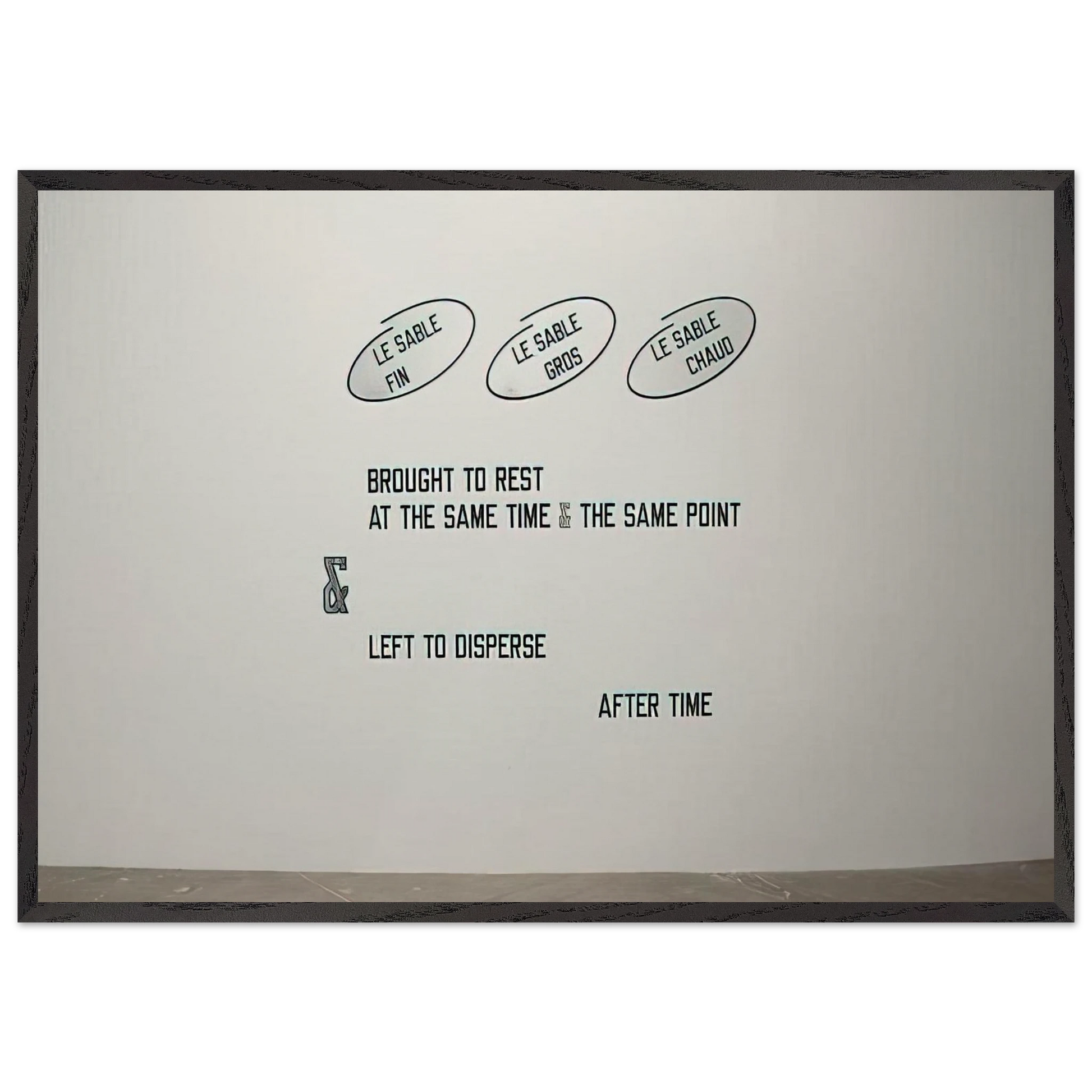Le sable fin - 2008 - Lawrence Weiner Framed Art Print – Black Wooden Frame - Default Title - -Framed Art Print