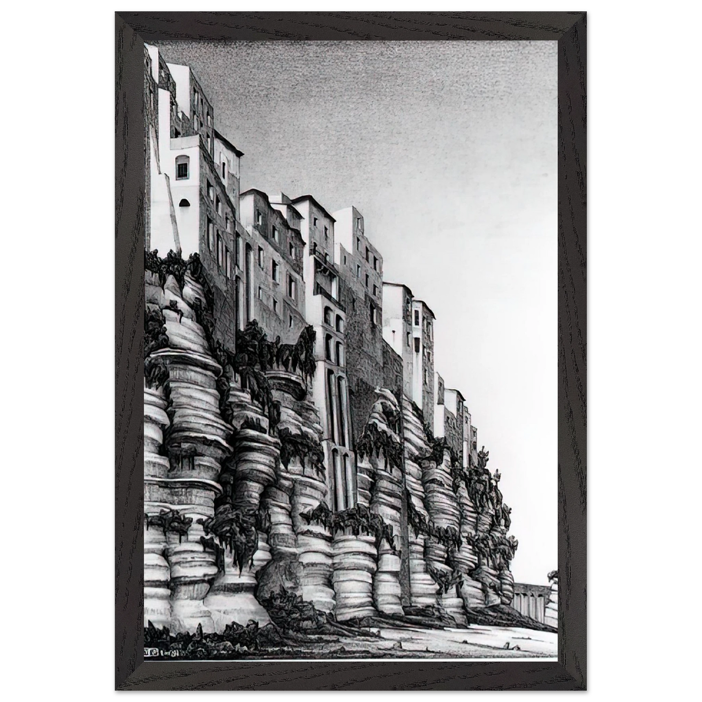 MC Escher - TROPEA CALABRIA Wall Art - 60x80 cm / 24x32 inches - Fine Art Poster - -