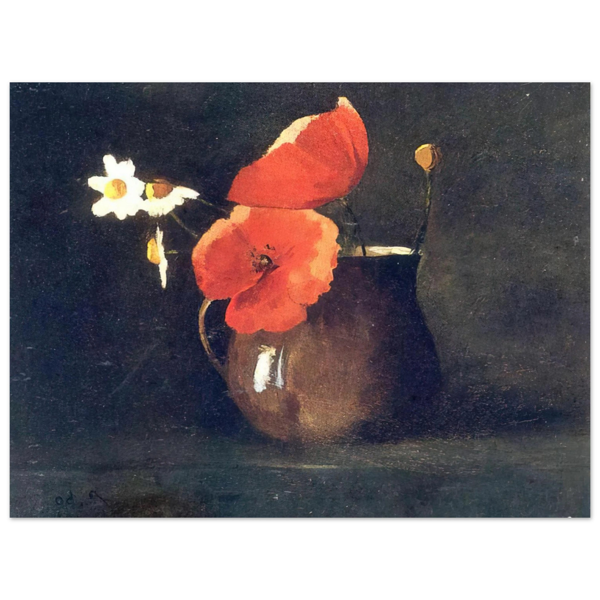 Odilon Redon - FLOWERS IN GREEN VASE Fine Art Poster - Default Title