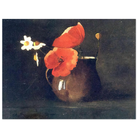 Odilon Redon - FLOWERS IN GREEN VASE Fine Art Poster - Default Title