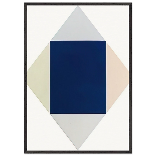 Blauer kern - 1969 - Max Bill Framed Art Print – Black Wooden Frame - Default Title - -Framed Art Print