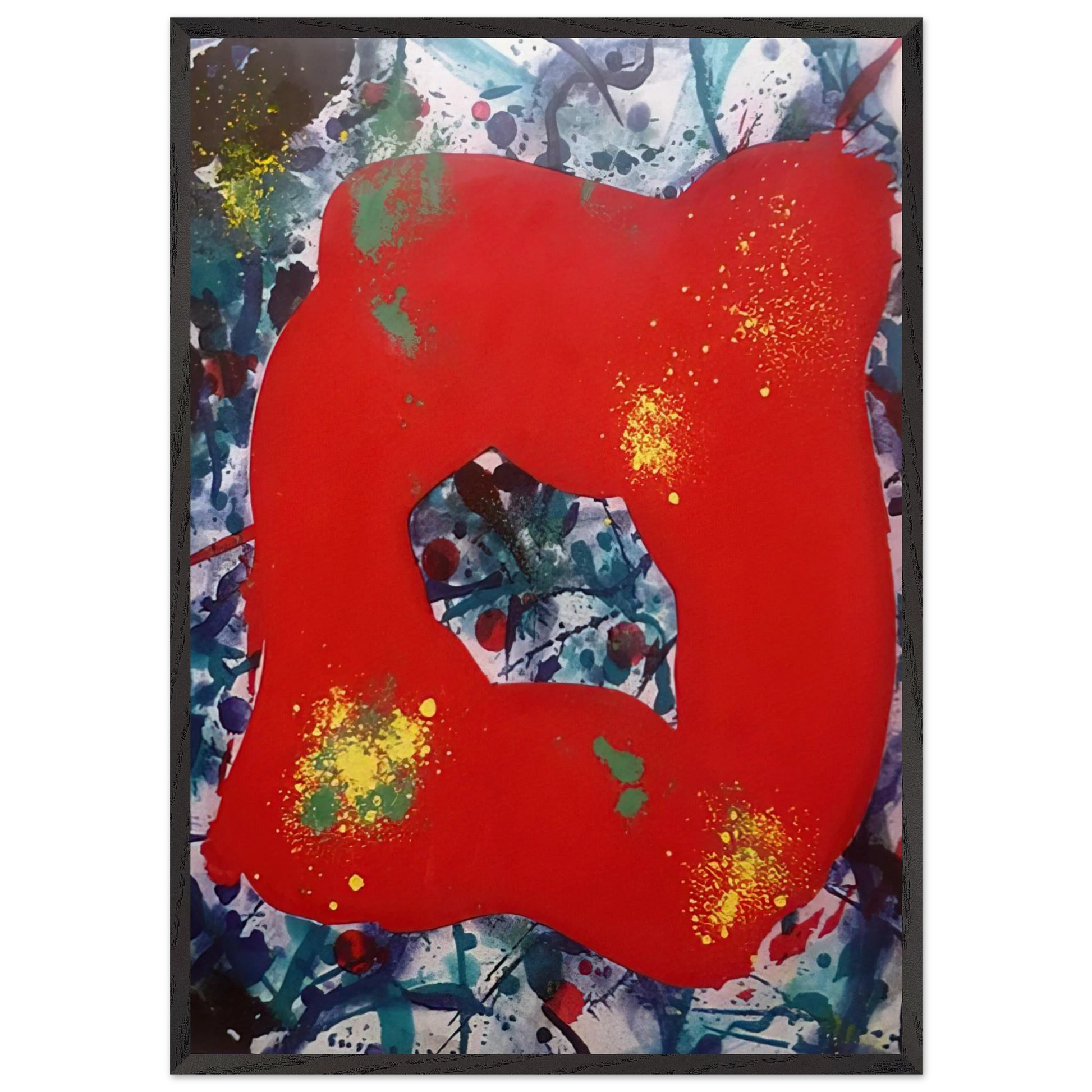 Untitled  SFE 071  - Sam Francis Framed Art Print – Black Wooden Frame - Default Title - -Framed Art Print