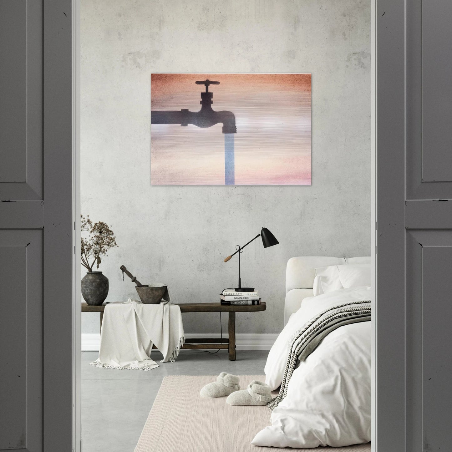 FAUCET - Edward Ruscha Brushed Aluminum Print - 70x100 cm / 28x40 inches | Edward Ruscha Aluminum Print | Edward Ruscha Prints