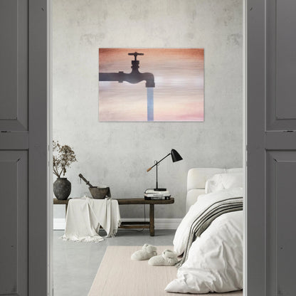 FAUCET - Edward Ruscha Brushed Aluminum Print - 70x100 cm / 28x40 inches | Edward Ruscha Aluminum Print | Edward Ruscha Prints