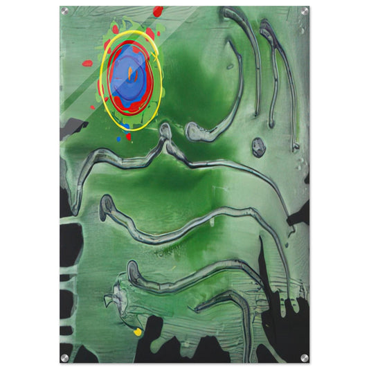 Green Sea Moon - 2006 - John Hoyland Acrylic Print - 70x100 cm / 28x40″ inches | John Hoyland Wall Art | John Hoyland Prints