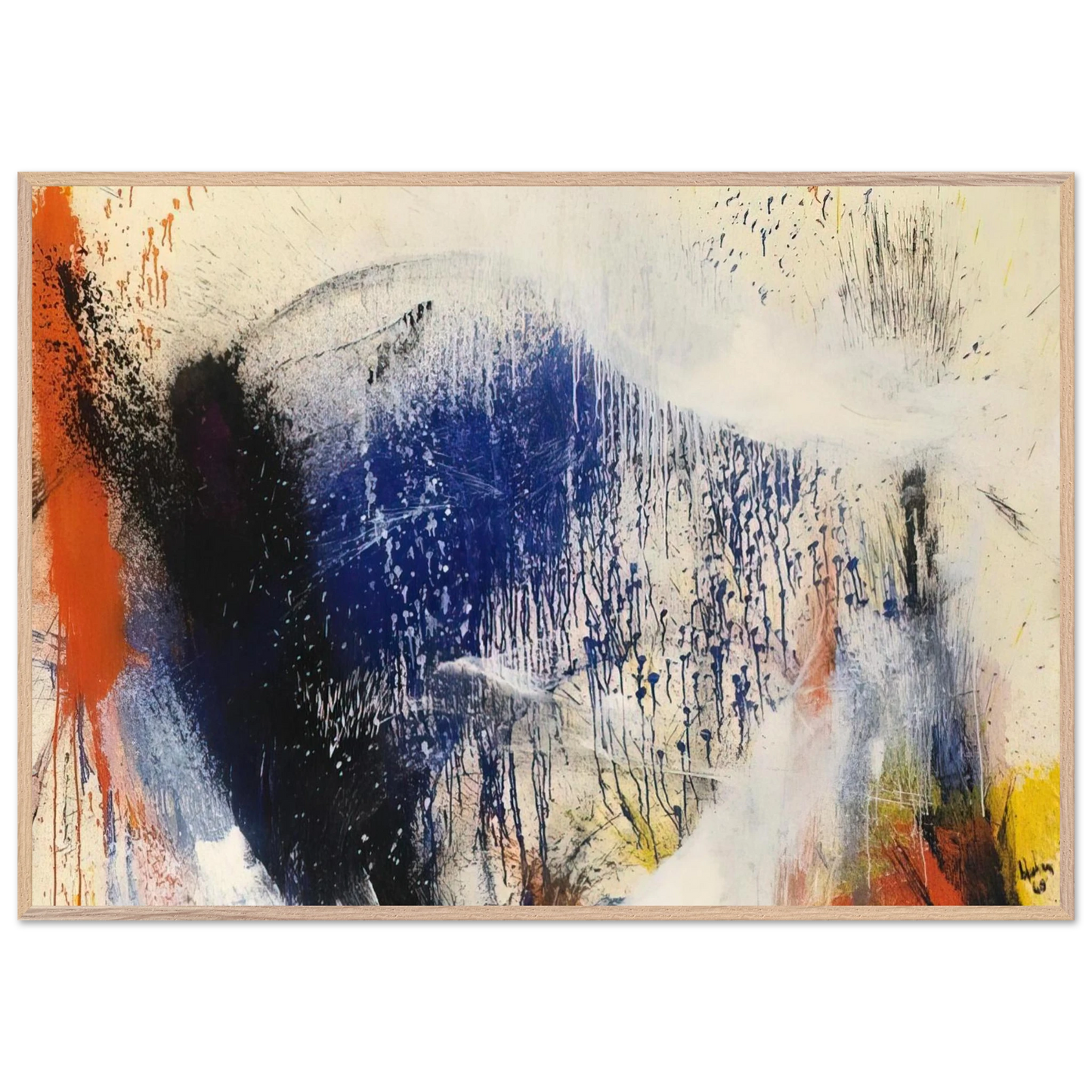 Helen Frankenthaler - Untitled - 1960 Wall art - 60x80 cm / 24x32 inches - Premium Wooden Framed Poster With Fine Art Paper - Wood frame