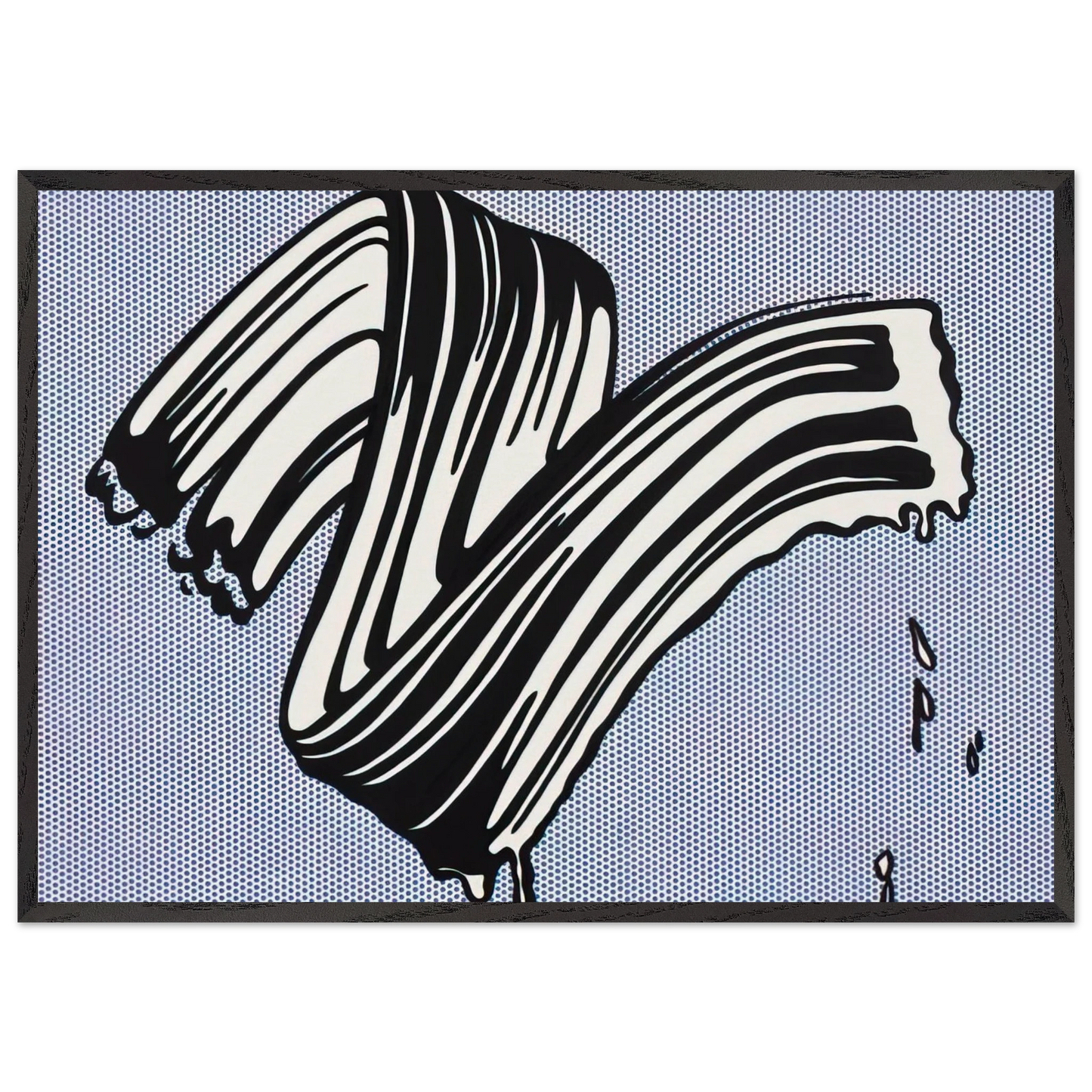 WHITE BRUSHSTROKE I 1965 - Roy Lichtenstein Framed Art Print – Black Wooden Frame - Default Title - -Framed Art Print