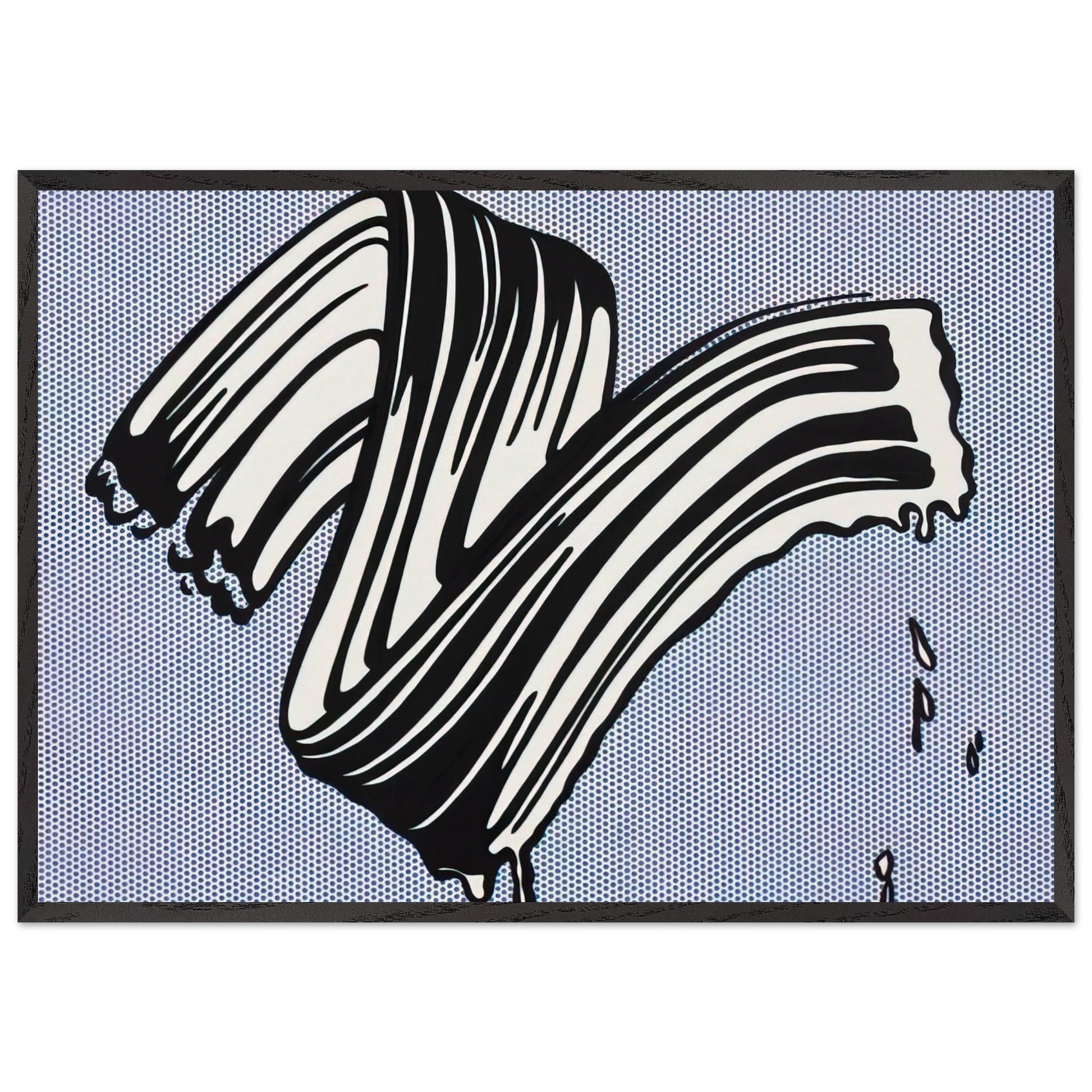 WHITE BRUSHSTROKE I 1965 - Roy Lichtenstein Framed Art Print – Black Wooden Frame - Default Title - -Framed Art Print