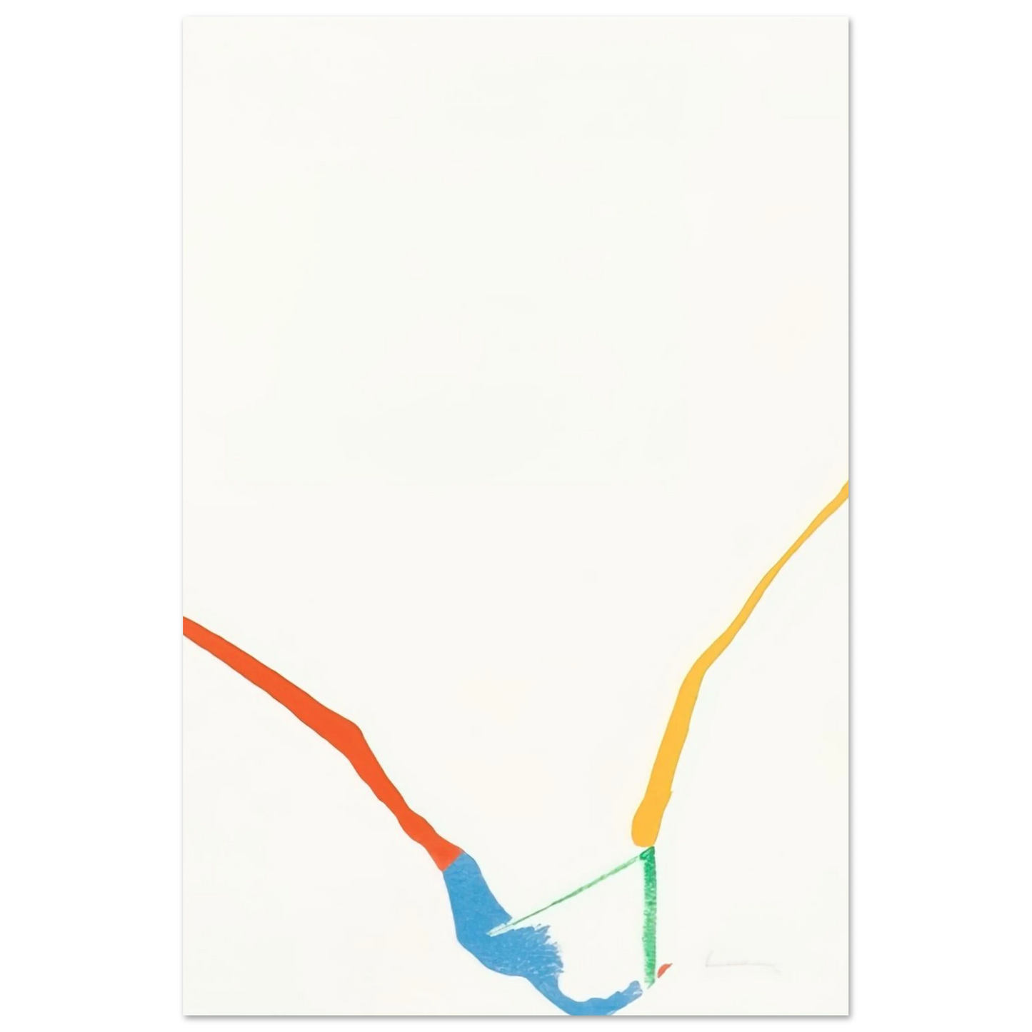 Helen Frankenthaler - What Red Lines Can Do - 1970 Wall art - A3 (29.7 x 42  cm) - Premium Wooden Framed Poster With Fine Art Paper - Wood frame