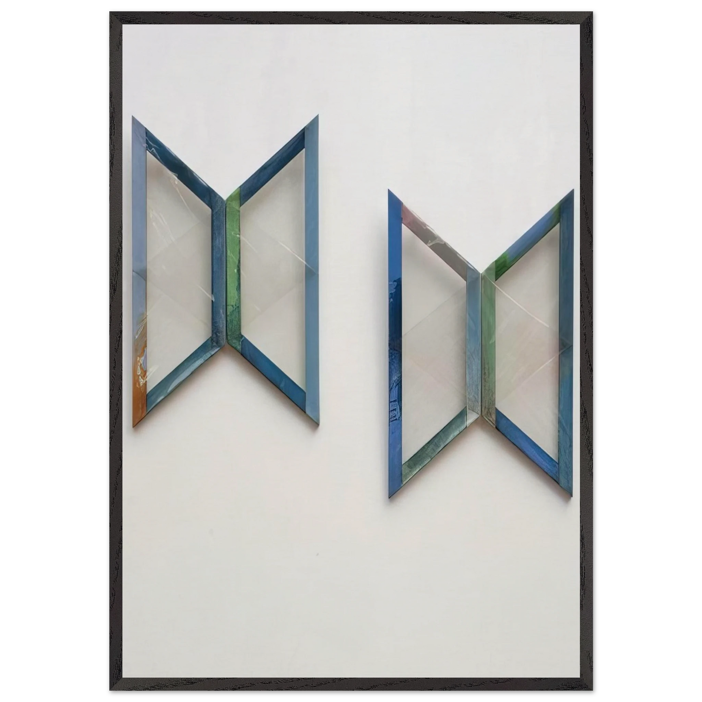 Quattro trapezi azzurri - 1978 - Carla Accardi Framed Art Print – Black Wooden Frame - Default Title - -Framed Art Print