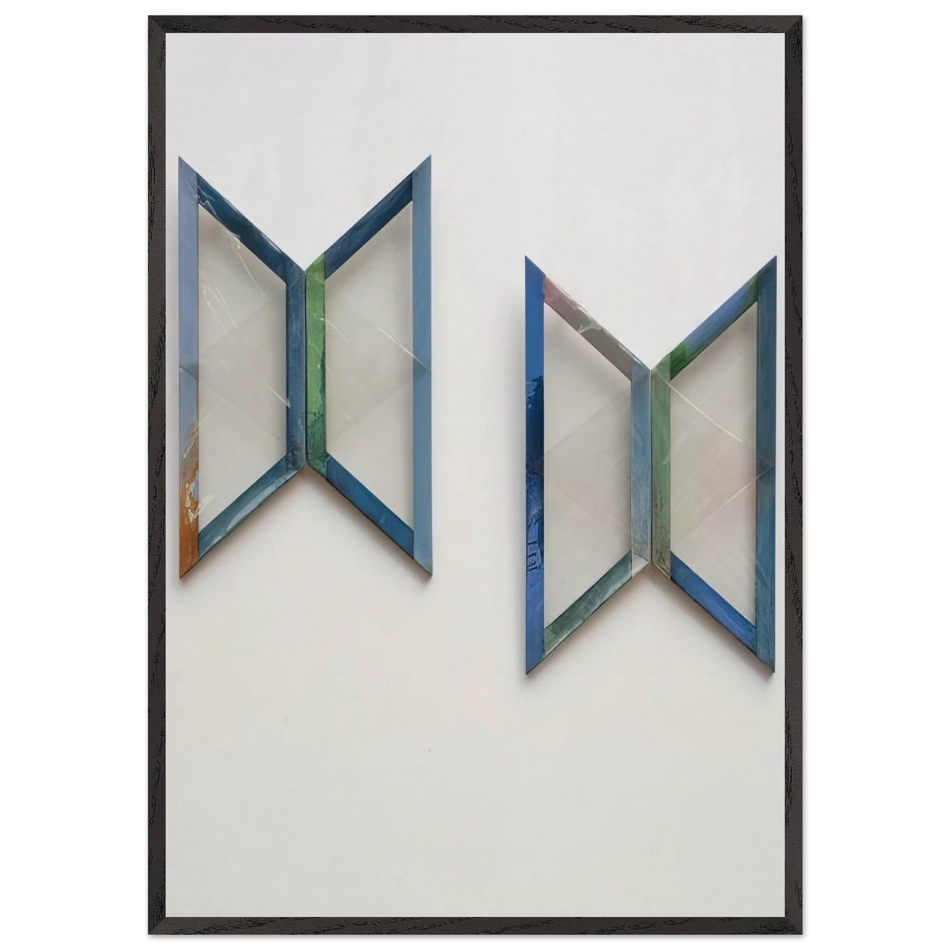 Quattro trapezi azzurri - 1978 - Carla Accardi Framed Art Print – Black Wooden Frame - Default Title - -Framed Art Print