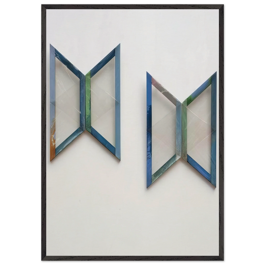 Quattro trapezi azzurri - 1978 - Carla Accardi Framed Art Print – Black Wooden Frame - Default Title - -Framed Art Print