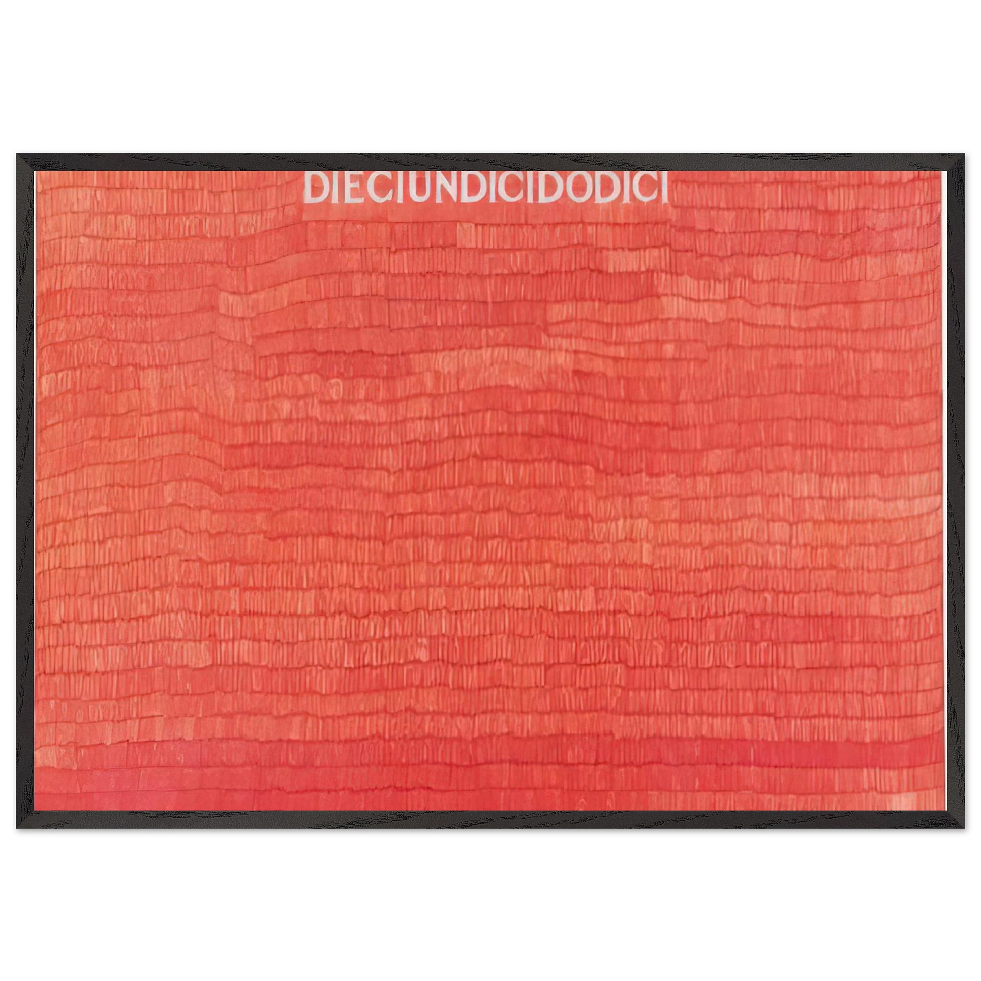 DIECIUNDICIDODICI 1980 - Alighiero Boetti Framed Art Print – Black Wooden Frame - Default Title - -Framed Art Print