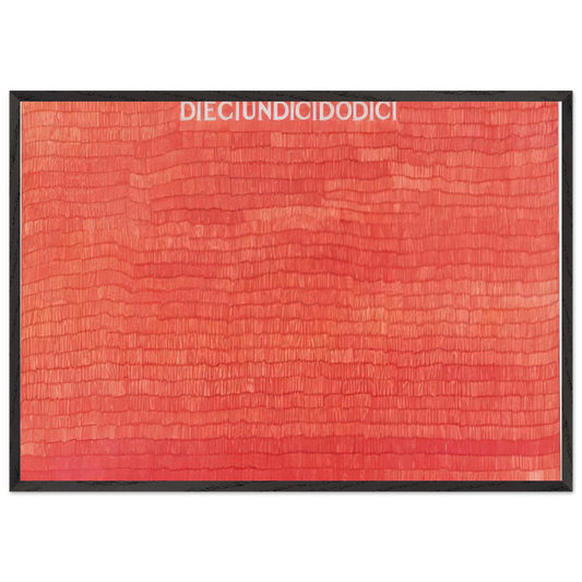 DIECIUNDICIDODICI 1980 - Alighiero Boetti Framed Art Print – Black Wooden Frame - Default Title - -Framed Art Print