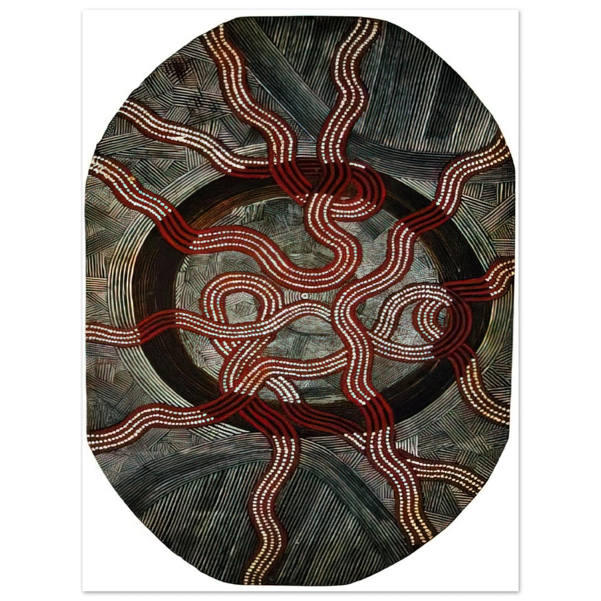 Clifford Possum Tjapaltjarri - Untitled Snake Dreaming - 1972 Fine Art Poster - Default Title