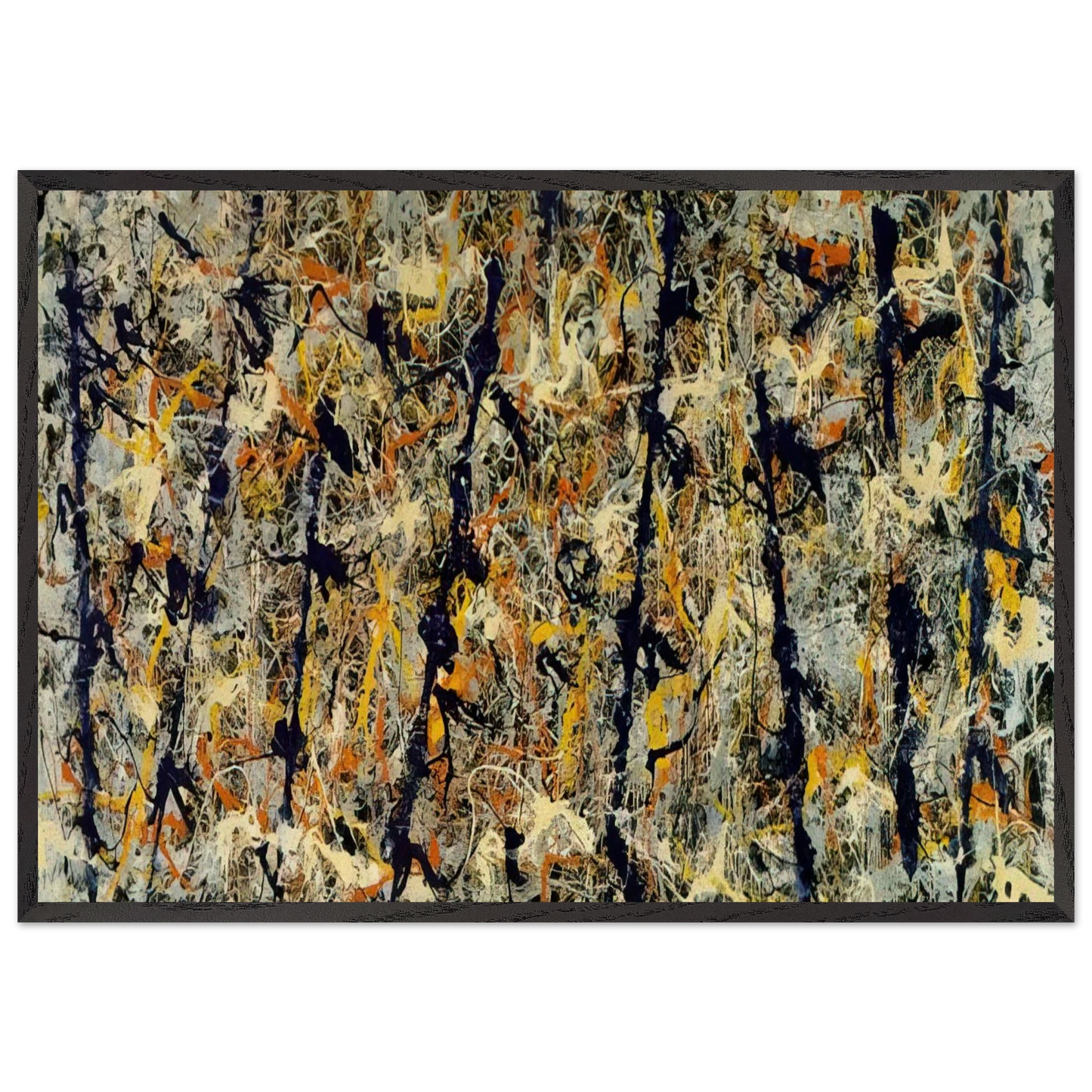 BLUE POLES NUMBER 11 1952 1 - Jackson Pollock Framed Art Print – Black Wooden Frame - Default Title - -Framed Art Print