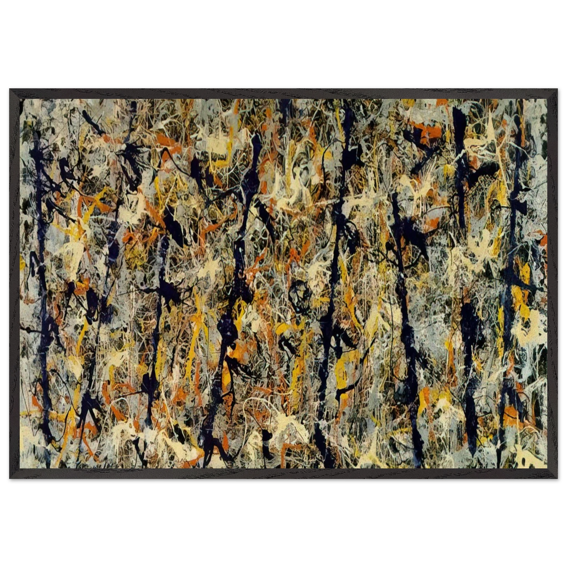 BLUE POLES NUMBER 11 1952 1 - Jackson Pollock Framed Art Print – Black Wooden Frame - Default Title - -Framed Art Print