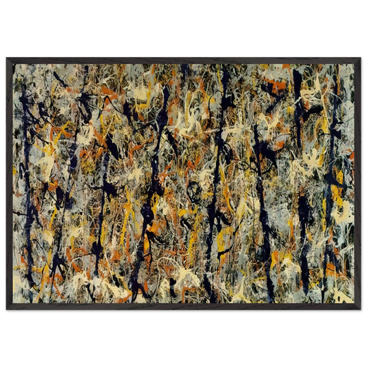 BLUE POLES NUMBER 11 1952 1 - Jackson Pollock Framed Art Print – Black Wooden Frame - Default Title - -Framed Art Print