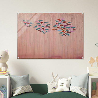 Colors on Gray Pink - 1976 - Robert Goodnough Acrylic Print - 70x100 cm / 28x40″ inches | Robert Goodnough Wall Art | Robert Goodnough Prints