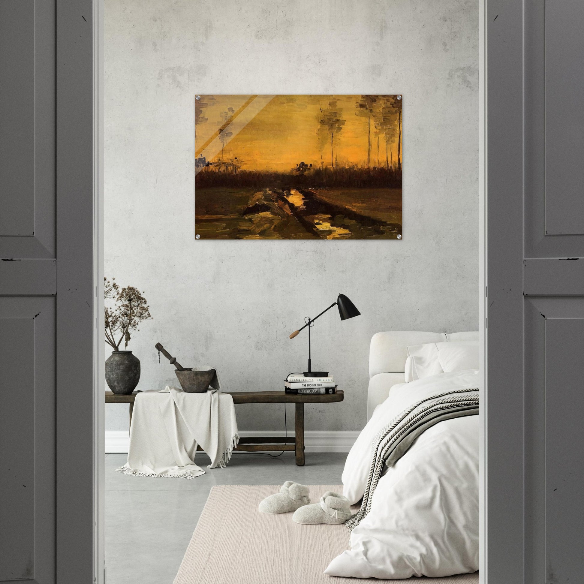 Landscape at Dusk - Vincent van Gogh Acrylic Print - 70x100 cm / 28x40″ inches