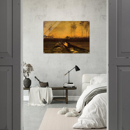 Landscape at Dusk - Vincent van Gogh Acrylic Print - 70x100 cm / 28x40″ inches