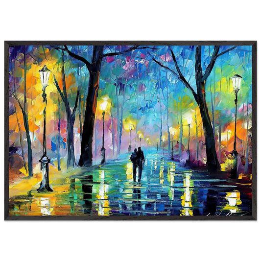 Leonid Afremov N35 - Leonid Afremov Framed Art Print – Black Wooden Frame - Default Title - -Framed Art Print
