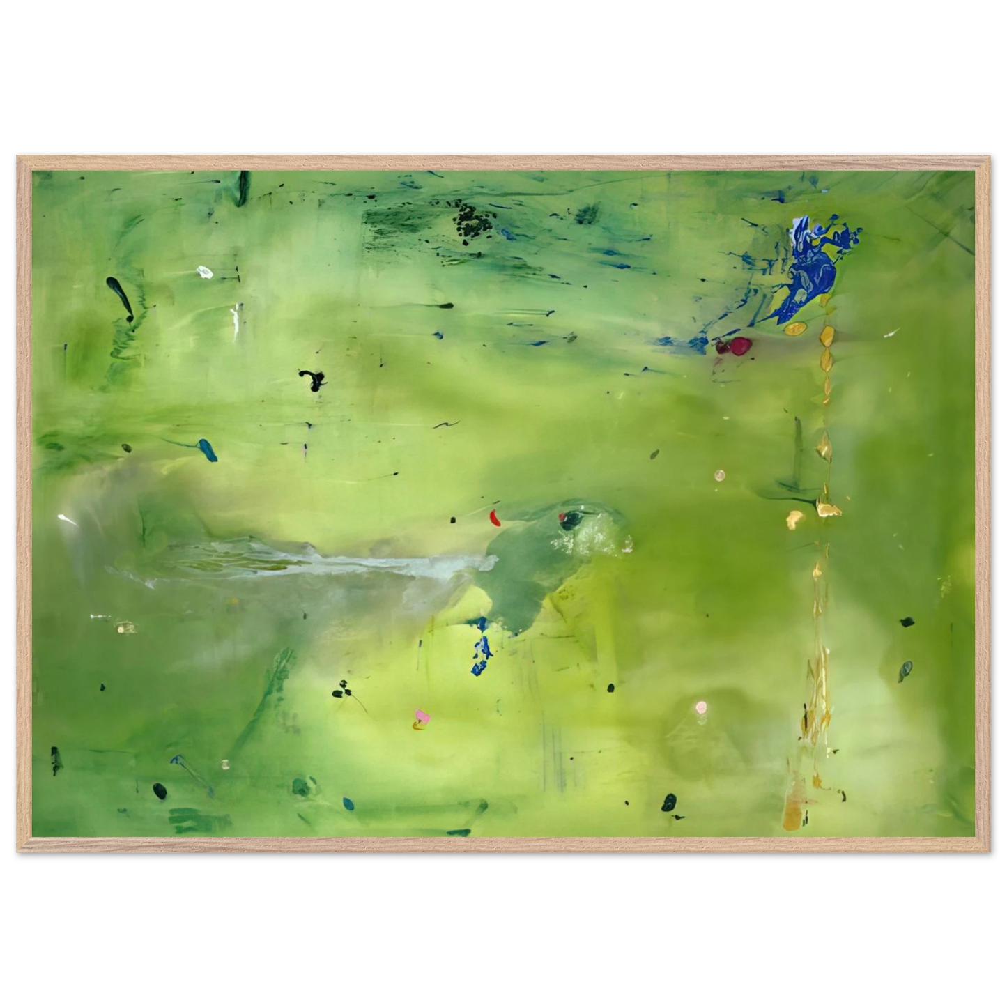Helen Frankenthaler - A Green Thought in a Green Shade - 1981 Wall art - 30x45 cm / 12x18 Inches - Premium Wooden Framed Poster With Fine Art Paper - White frame